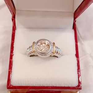 Woman’s Silver and Gold Champagne Cable Ring